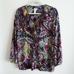 Chicos Maroon Paisley Top 2 (12/14)
